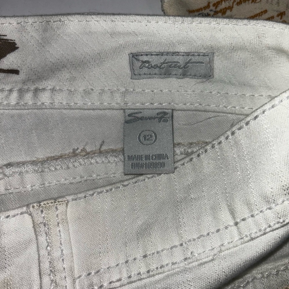 NWT Seven7 Jeans‎ Womens Size 12 White Bootcut Flap Pocket Distressed Boho Chic - Picture 6 of 8